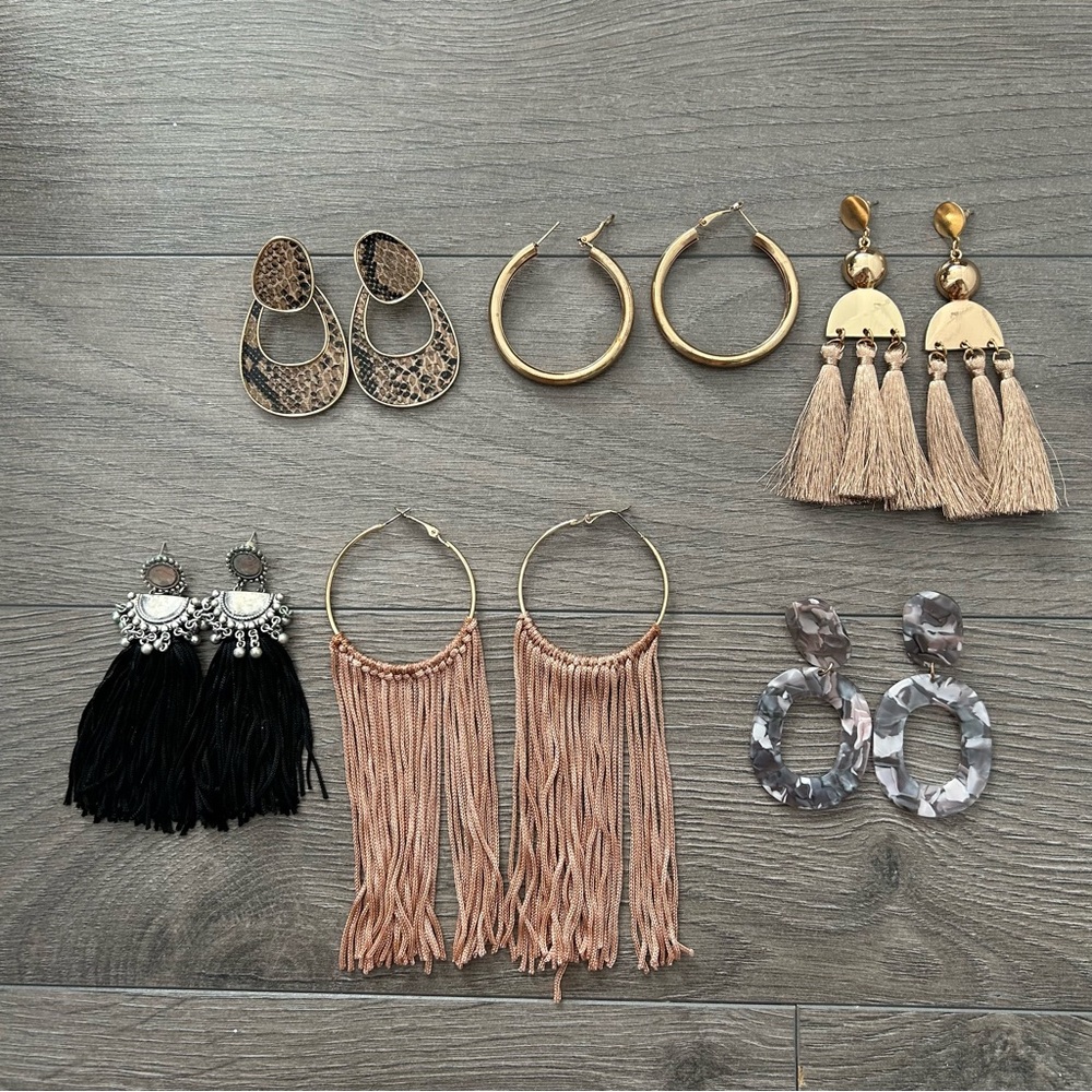 Bundle of 6 pairs of earrings